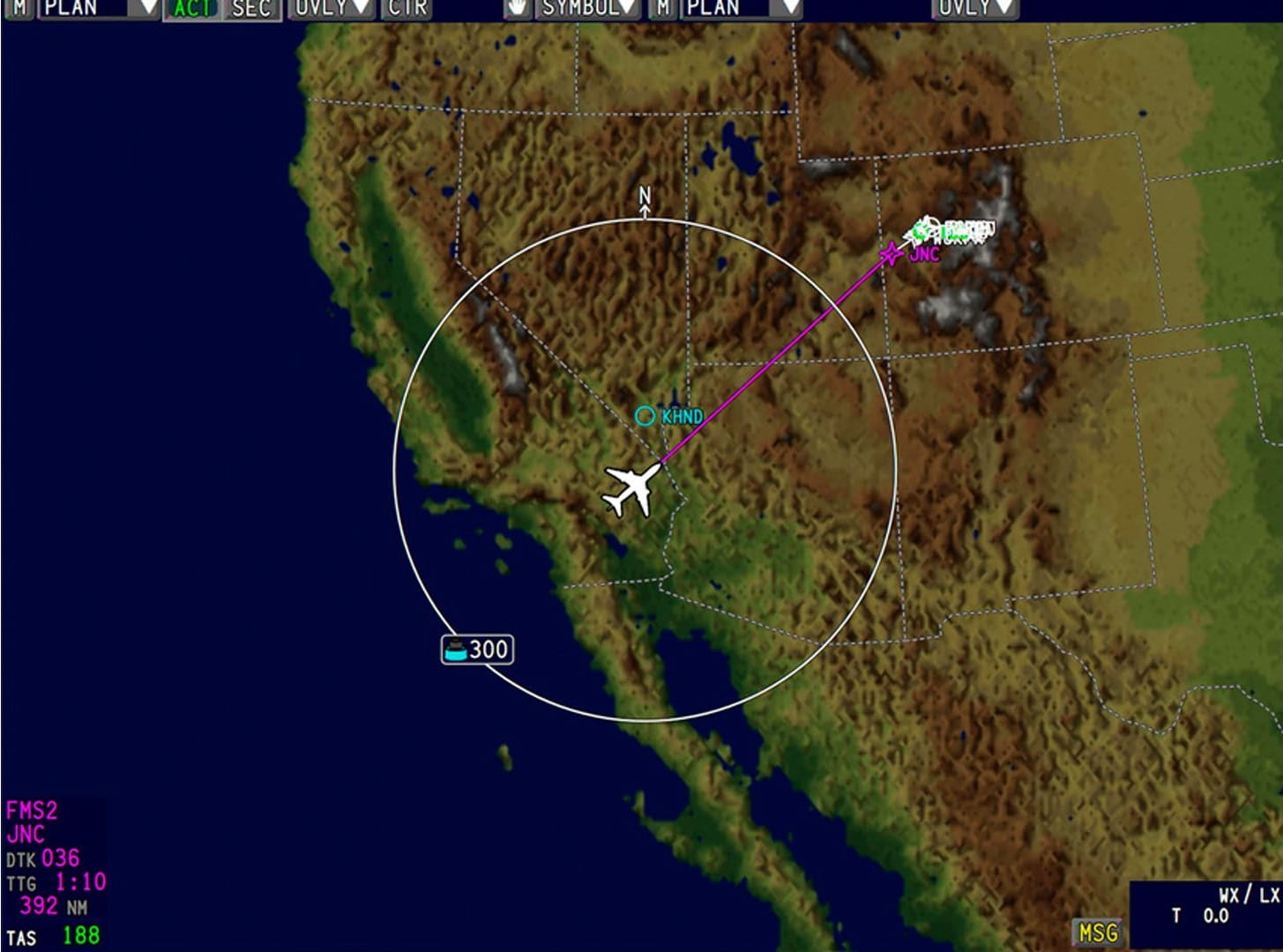 Plane and terrain navigation map view