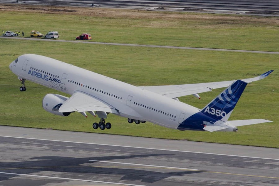 A350 plane take off