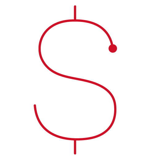 Dollar sign RTX red icon