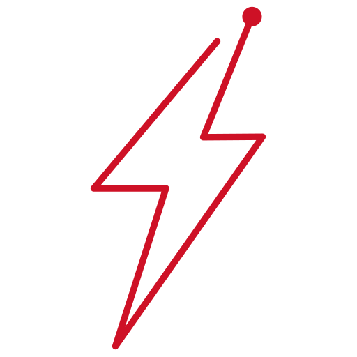 Icon of a lighting bolt representing electricity