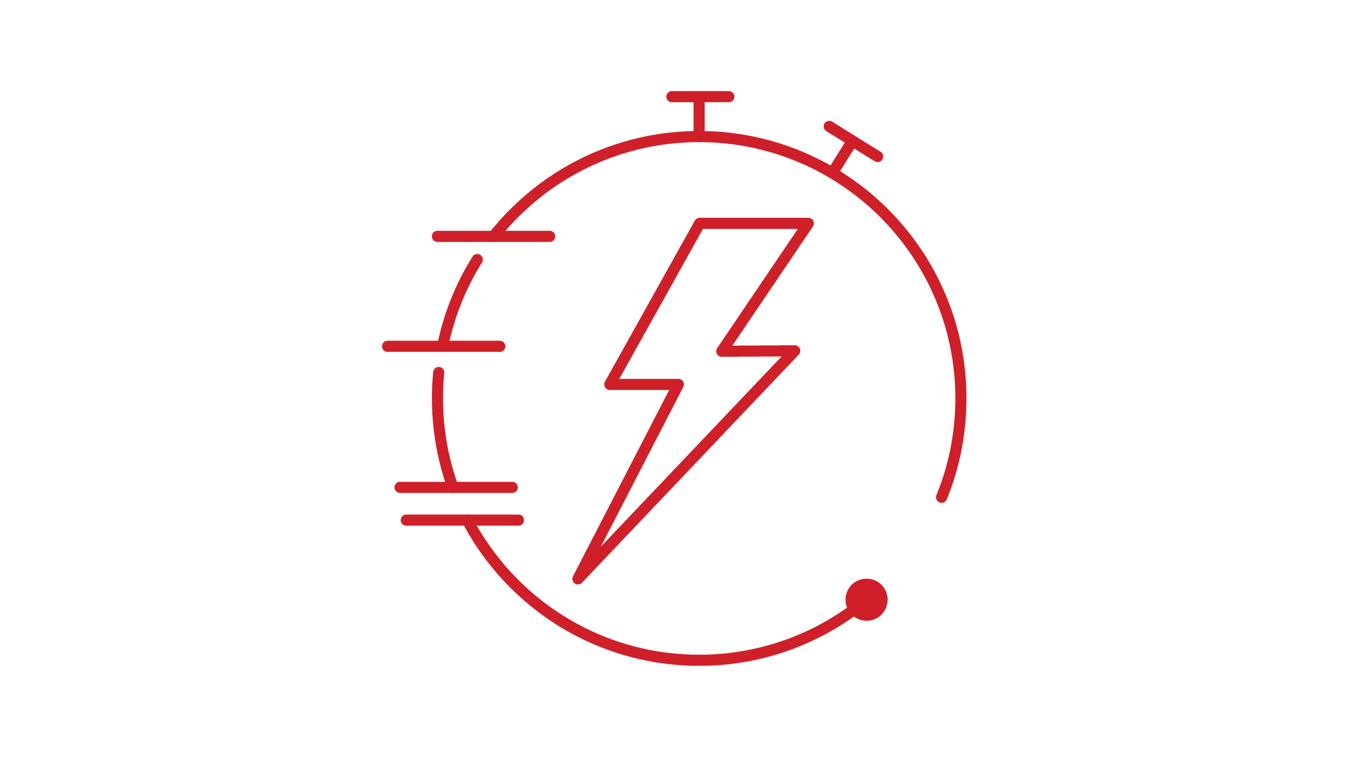 Lightning symbol in circle RTX red icon