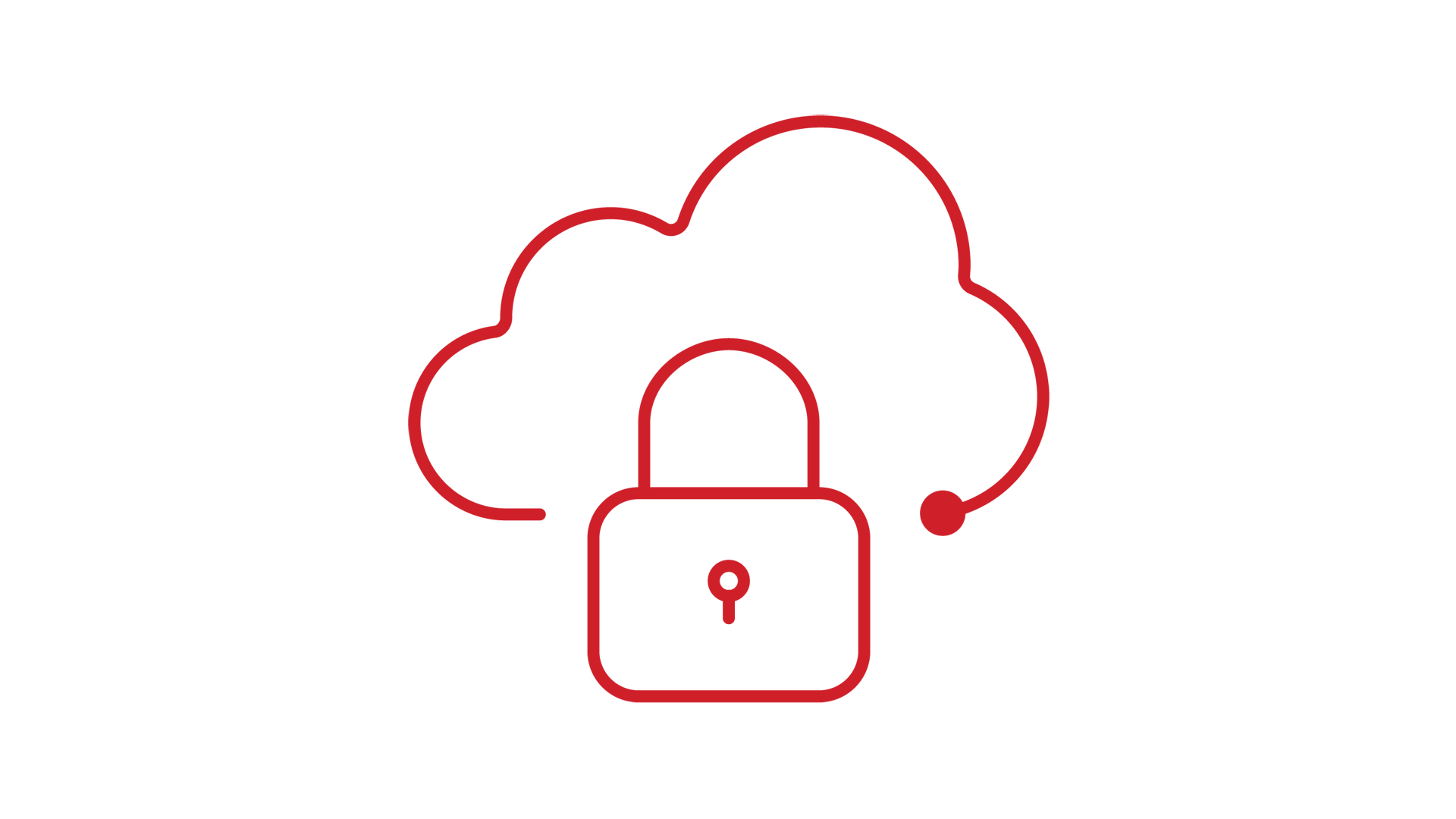 Lock with cloud RTX red icon