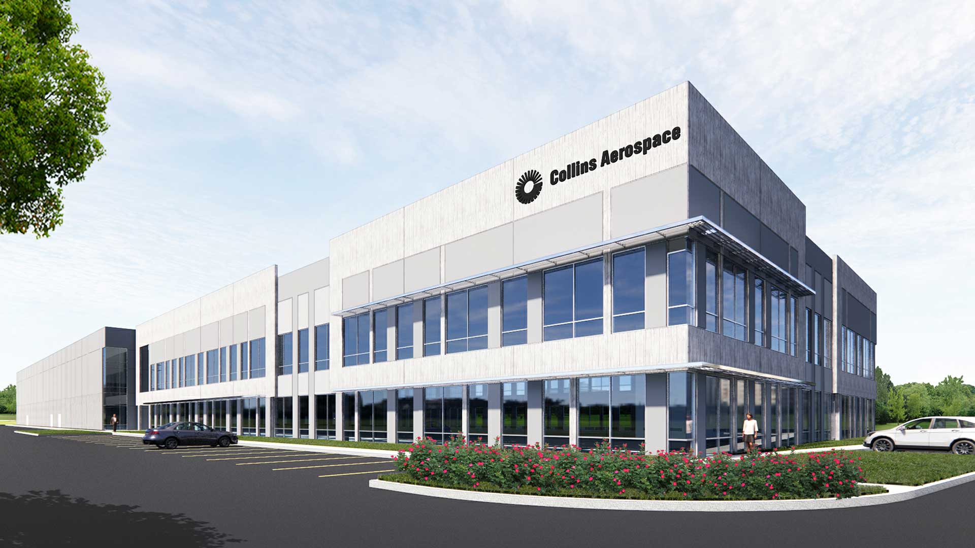Concept image of future Collins Aerospace facility in Houston