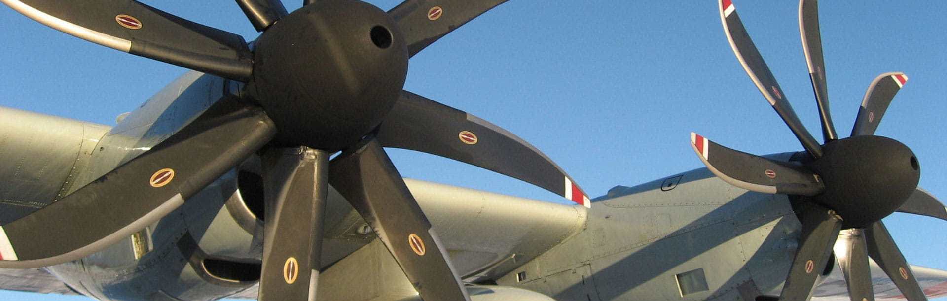 Close-up of aircraft propellers