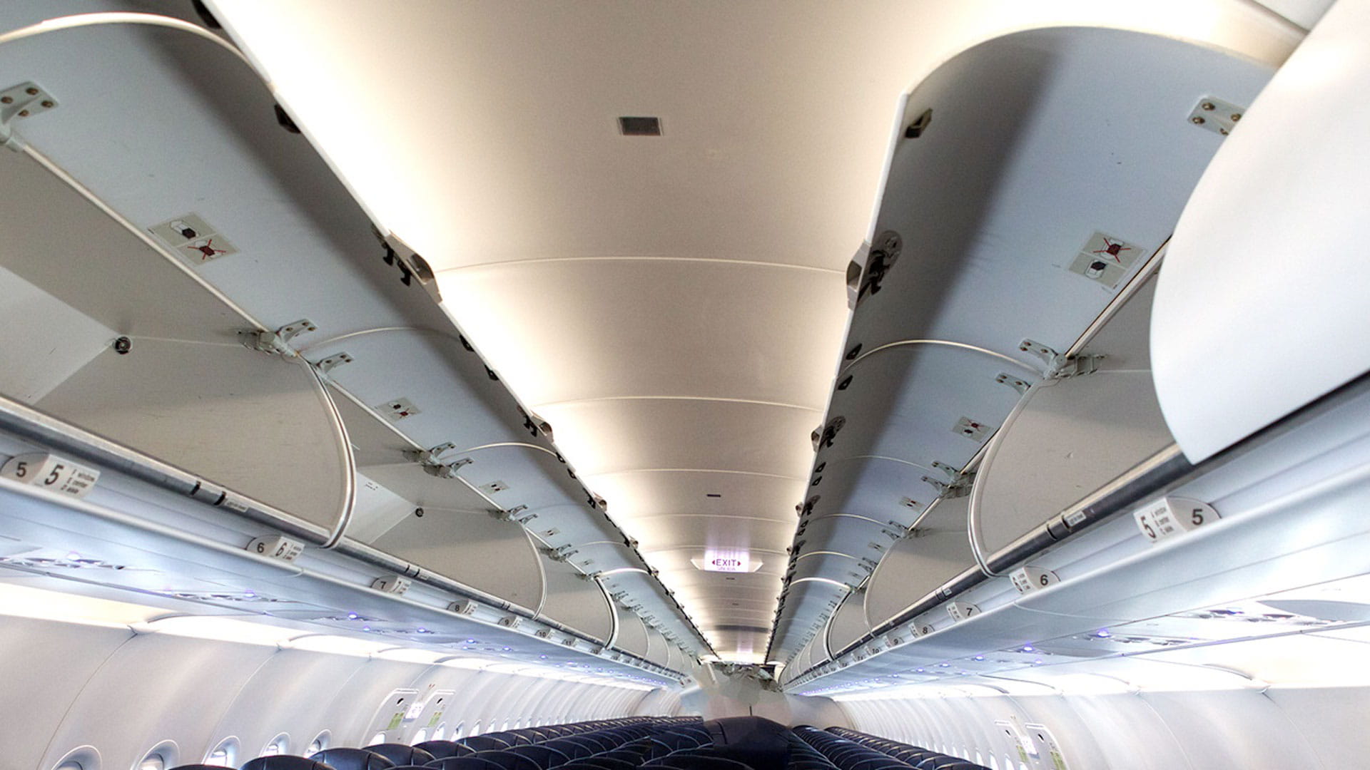 Interior of a commercial aircraft