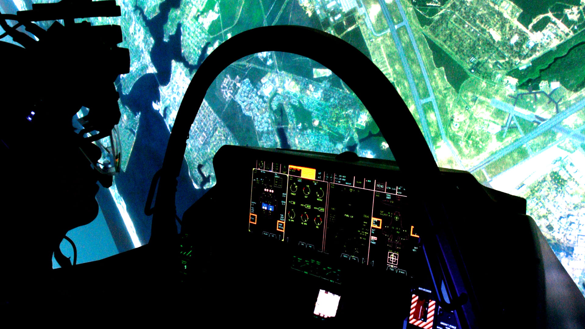 Pilot in dome simulator