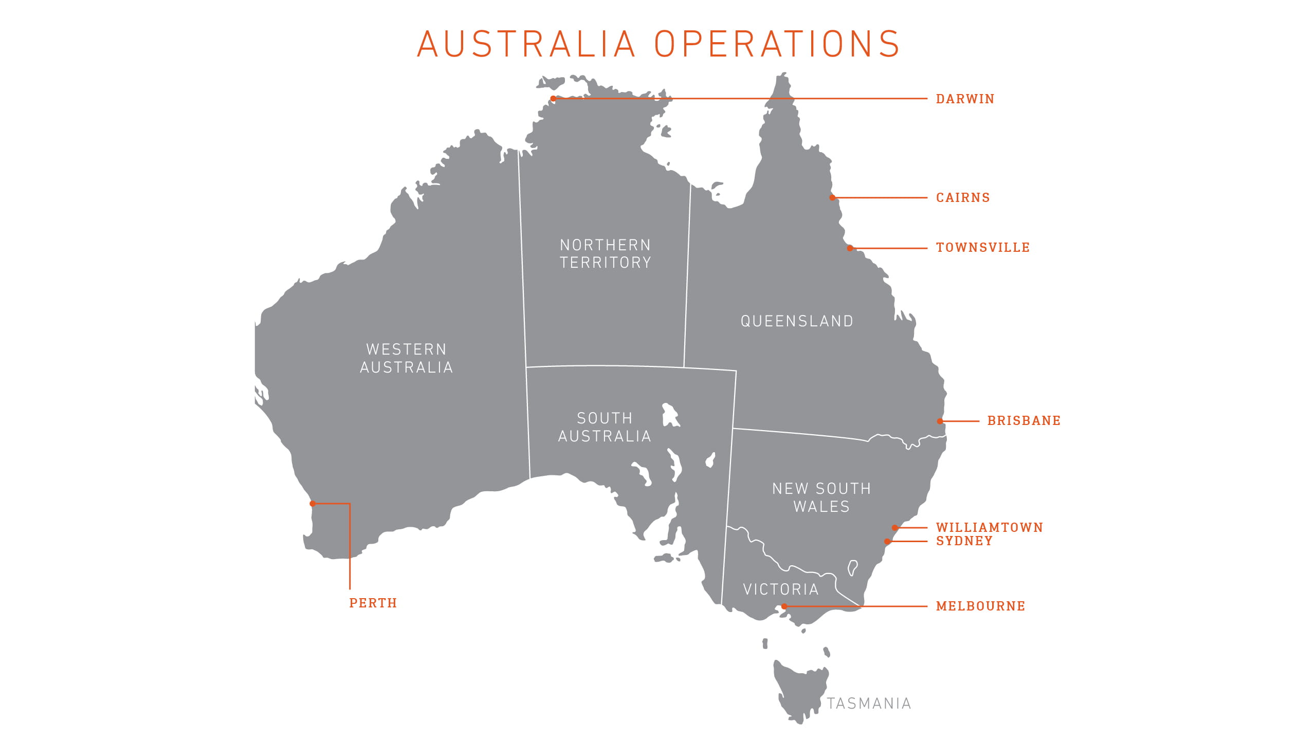 Map of Collins locations in Australia
