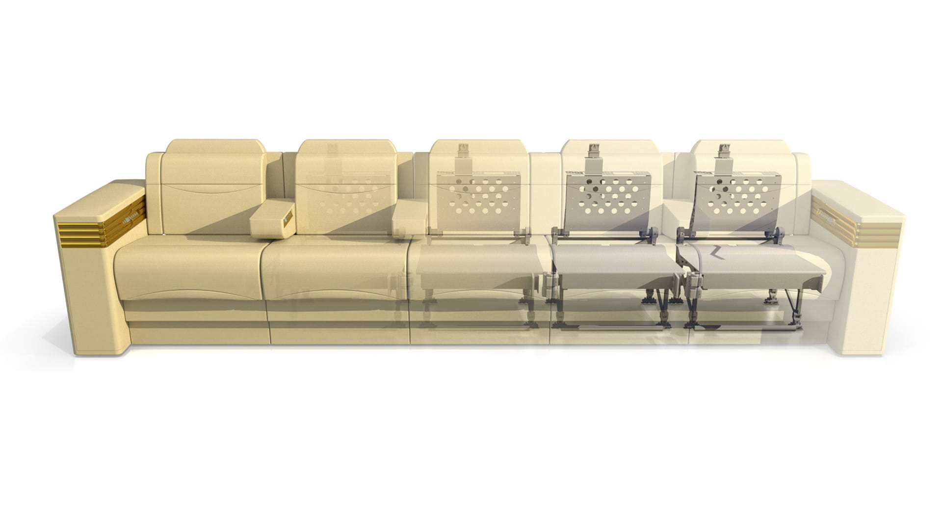 3D render of aircraft seats