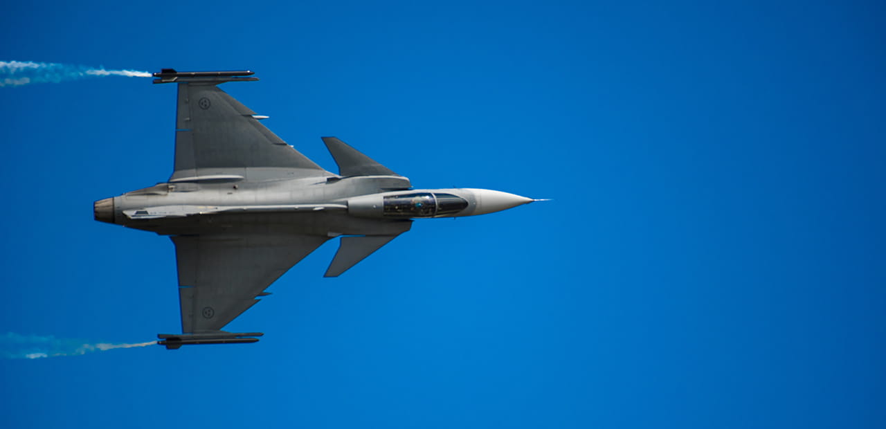 Eurofighter Typhoon fighter jet soaring