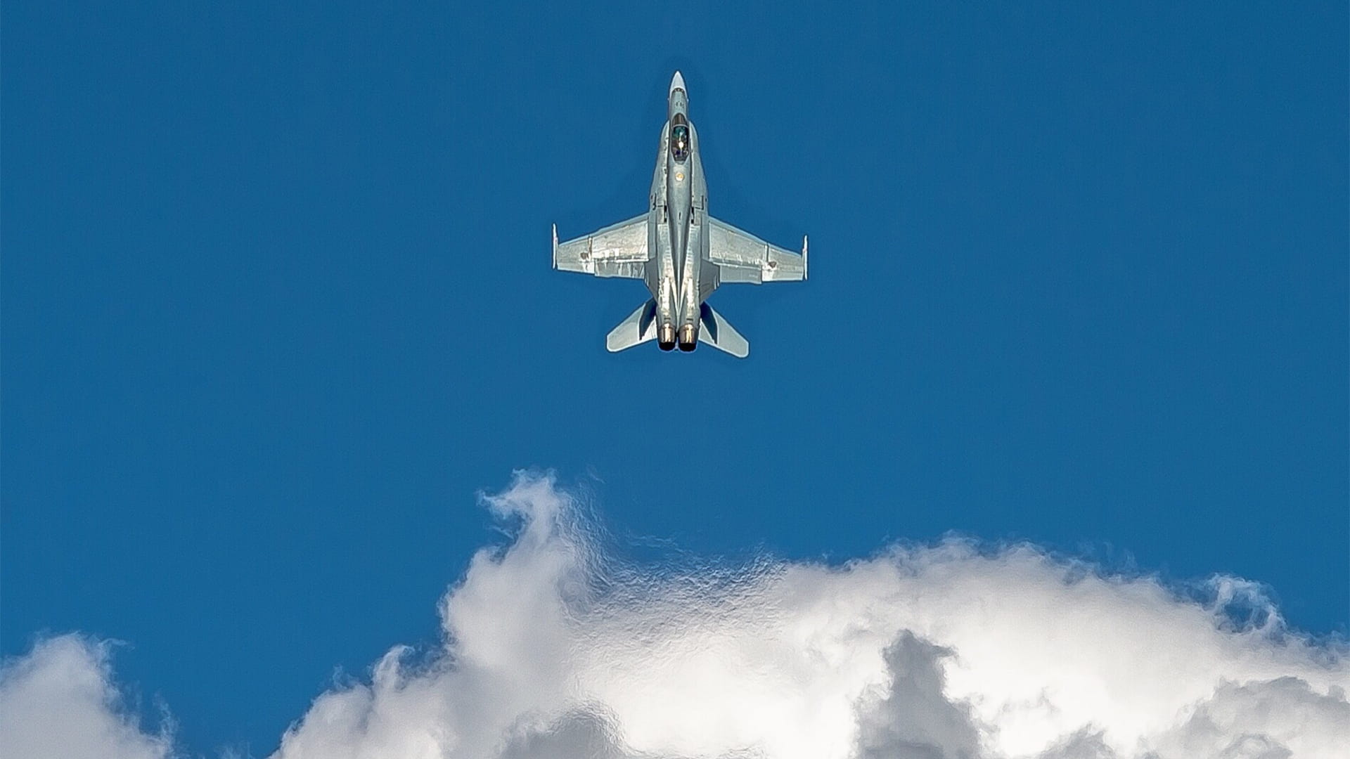 F-18 fighter jet soaring in flight