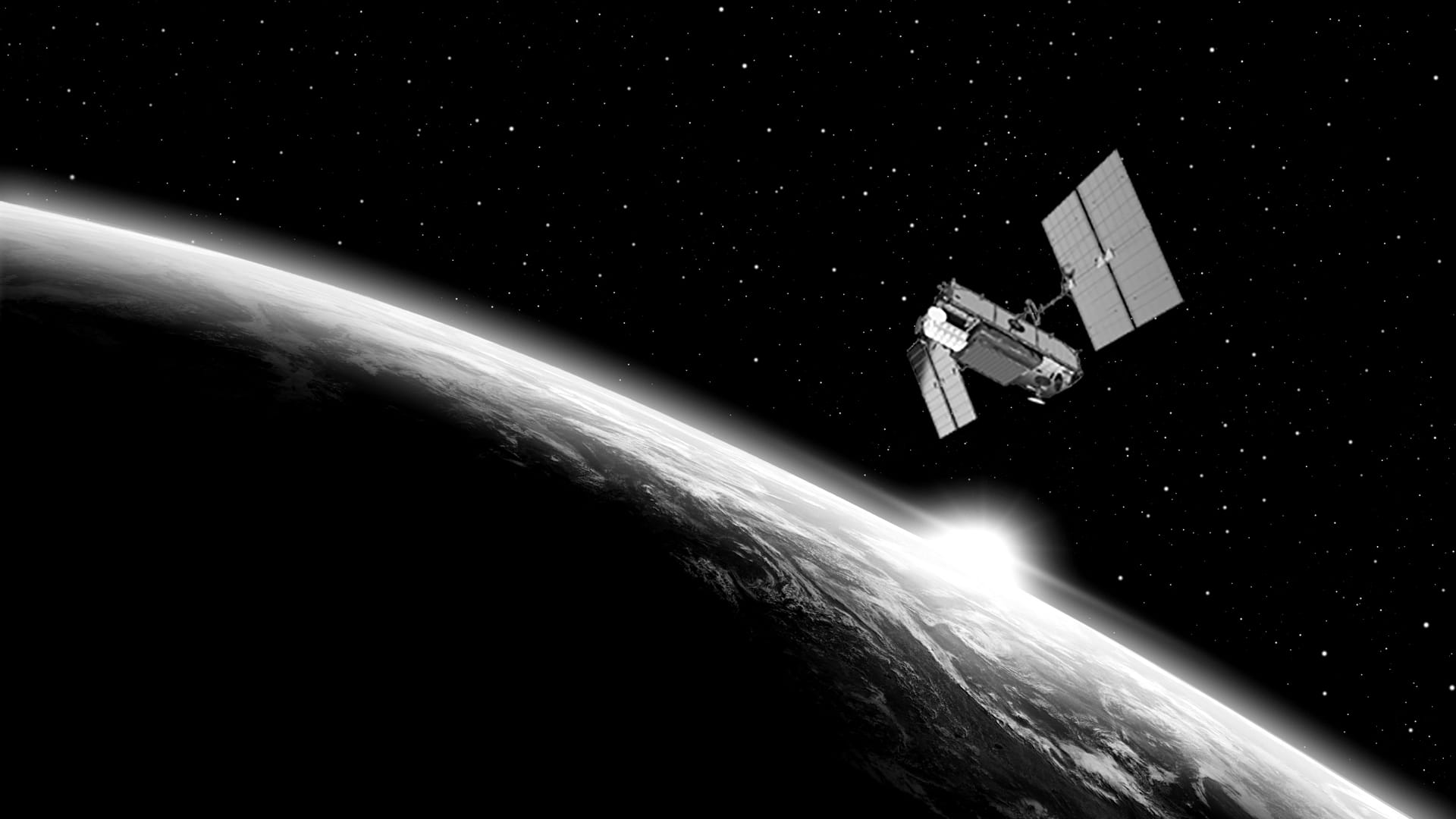 Illustration of a satellite above Earth