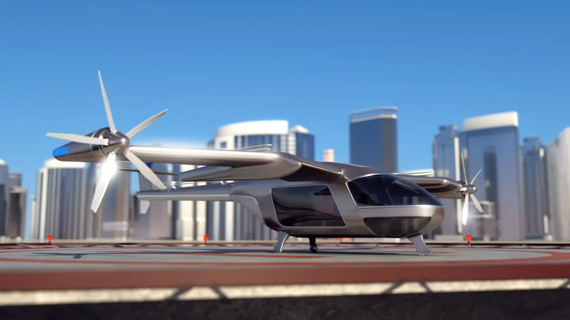 Computer rendering of a futuristic helicopter