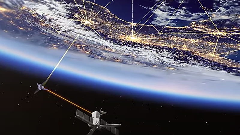 Satellite laser network