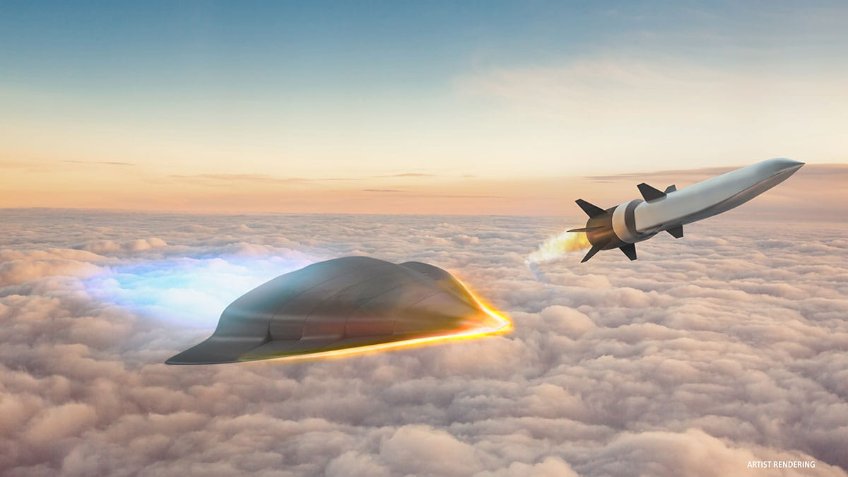 Artist rendition of a hypersonic jet launching a missile